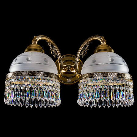 Crystal Chandelier Wall Lamp Karat II Brass Antique