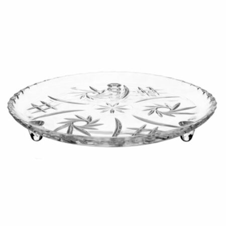 IRENA PINWHEEL CRYSTAL GLASS PLATE CLEAR 30CM