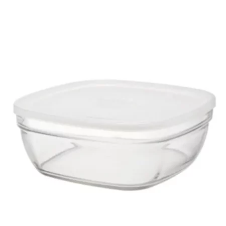 Duralex Freshbox Temp Glass Square Storage Container with frosted lid 1150ml/17cm