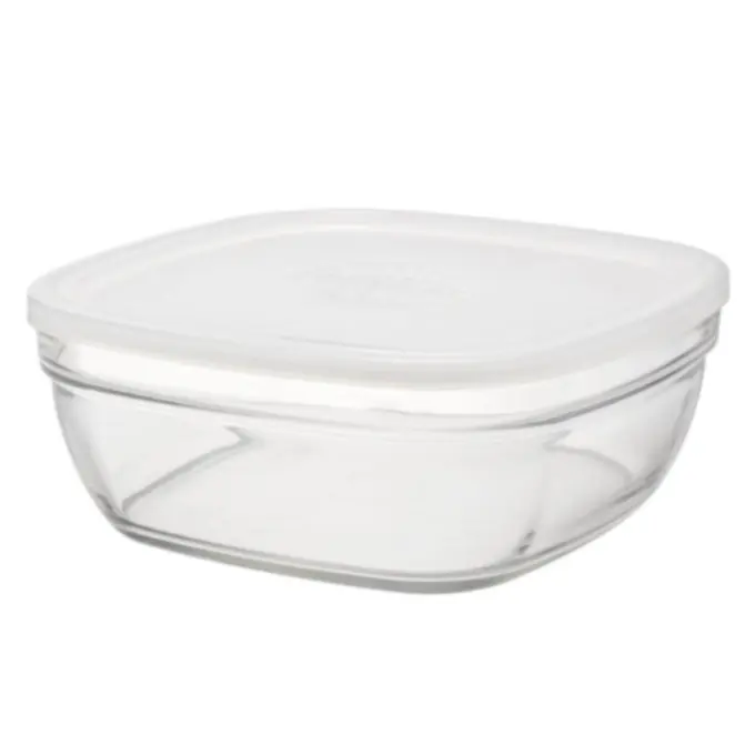 Duralex Freshbox Temp Glass Square Storage Container with frosted lid 2000ml/20cm