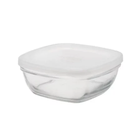 Duralex Freshbox Temp Glass Square Storage Container with frosted lid 300ml/11cm