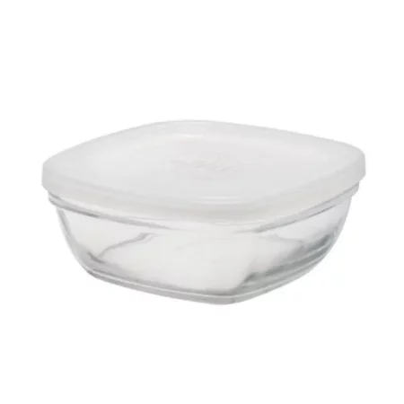 Duralex Freshbox Temp Glass Square Storage Container with frosted lid 610ml/14cm
