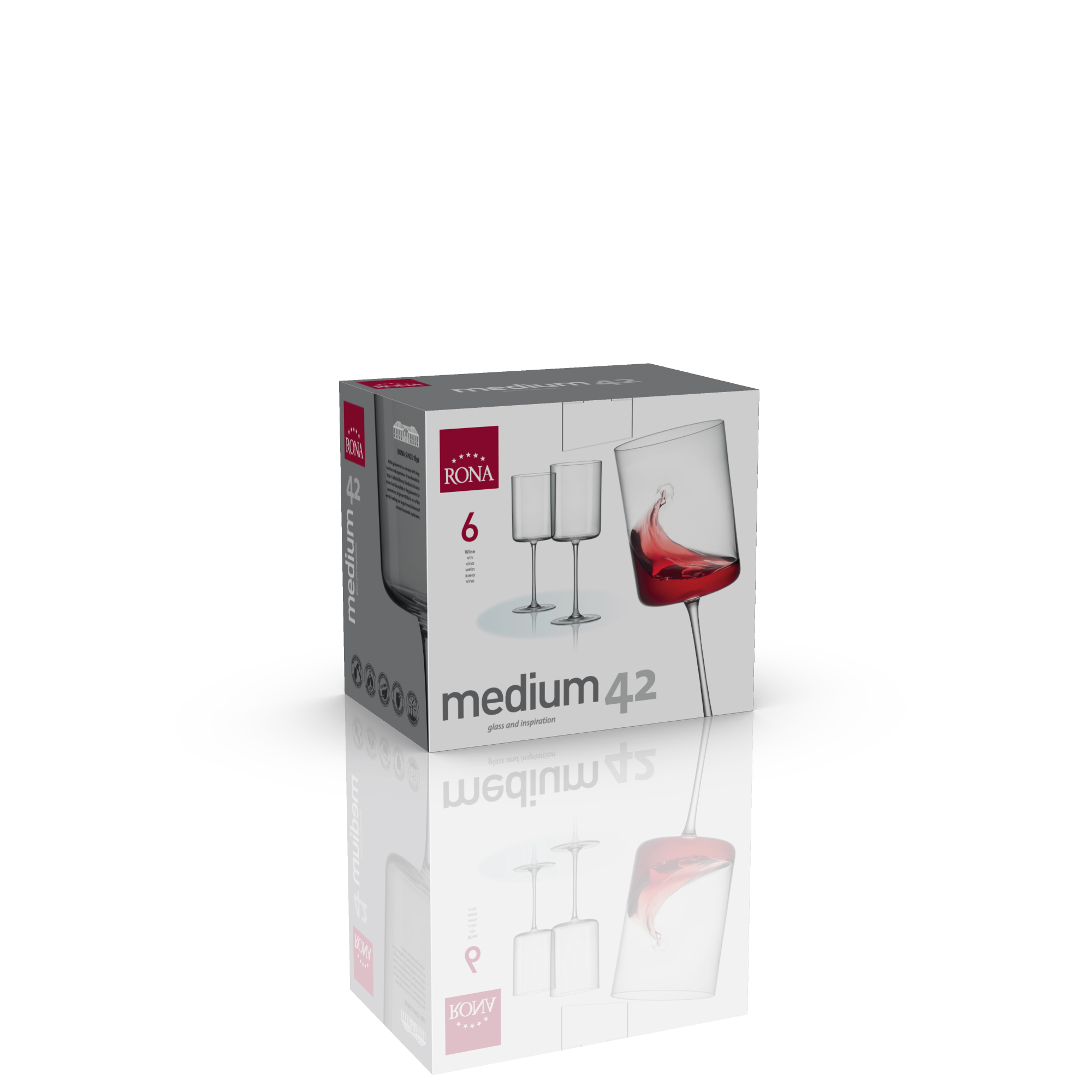 Medium Crystal Wine Glass 420ml - set of 6 - Image 3