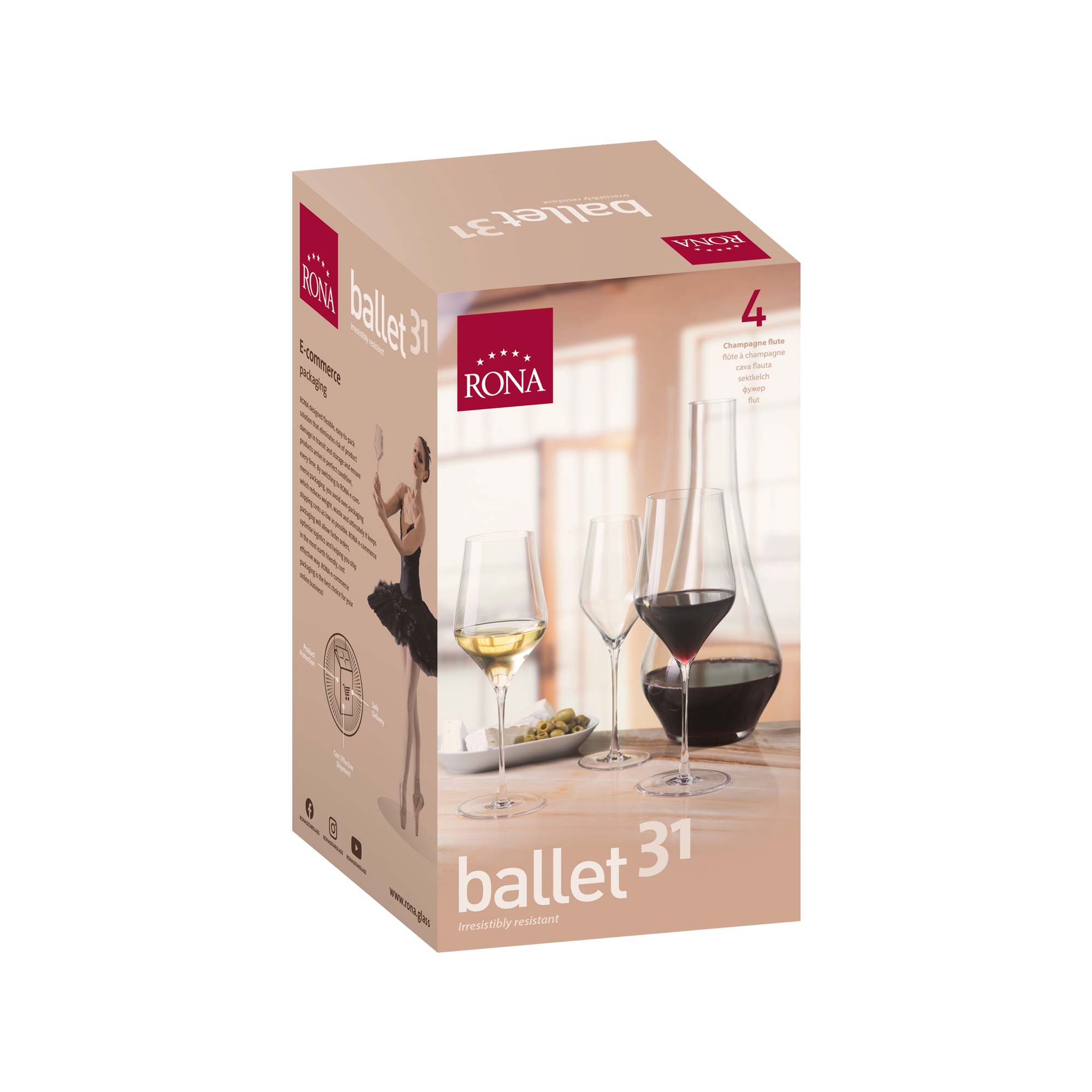 Ballet Crystal Champagne Flute 310ml - set of 4 - Image 3