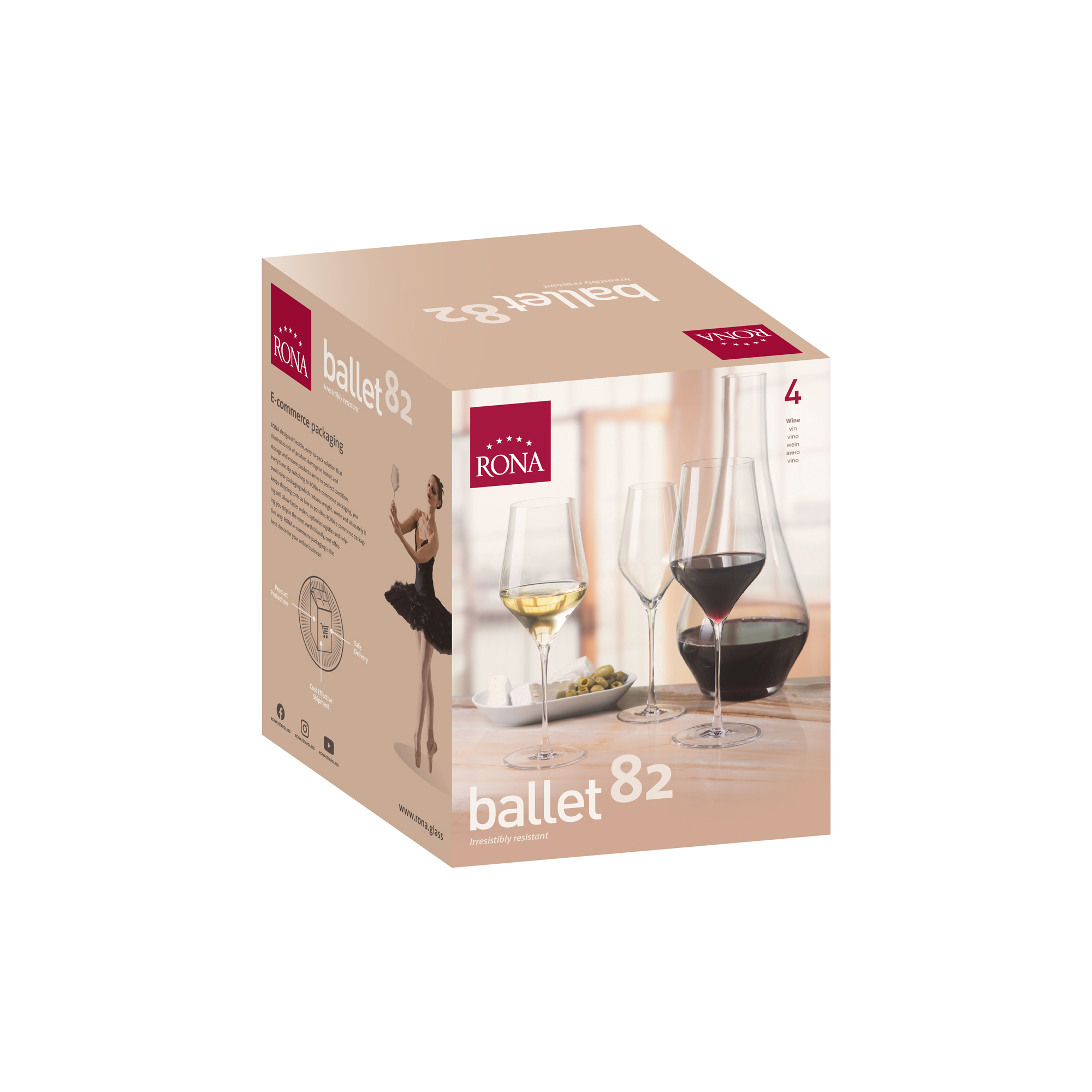 Ballet Crystal Burgundy Glass 820ml - set of 4 - Image 3