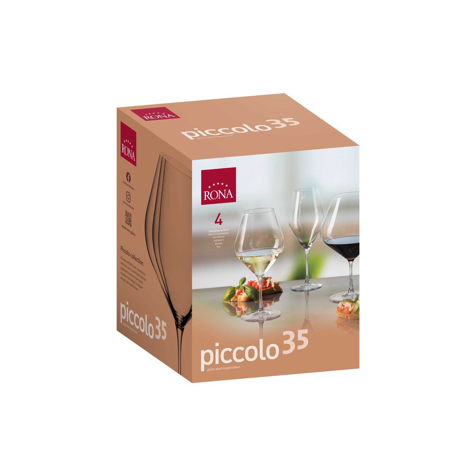 Piccolo Crystal Champagne Flute 350ml - set of 4 - Image 3