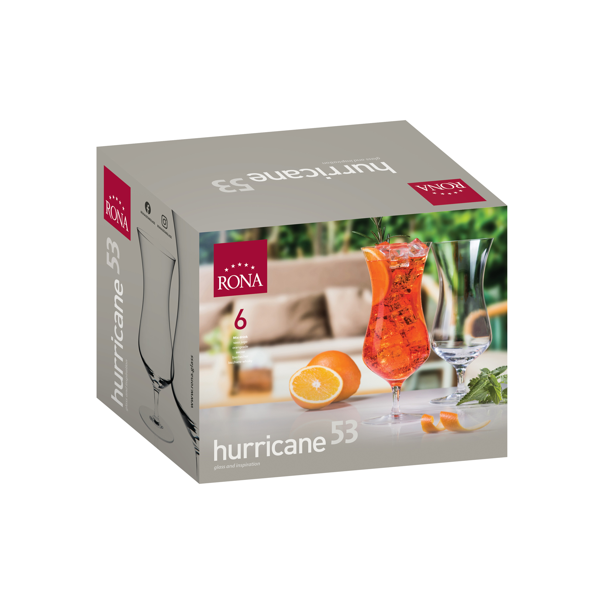 Uni Hurricane Cocktail Crystal Glass 530ml - set of 6 - Image 3